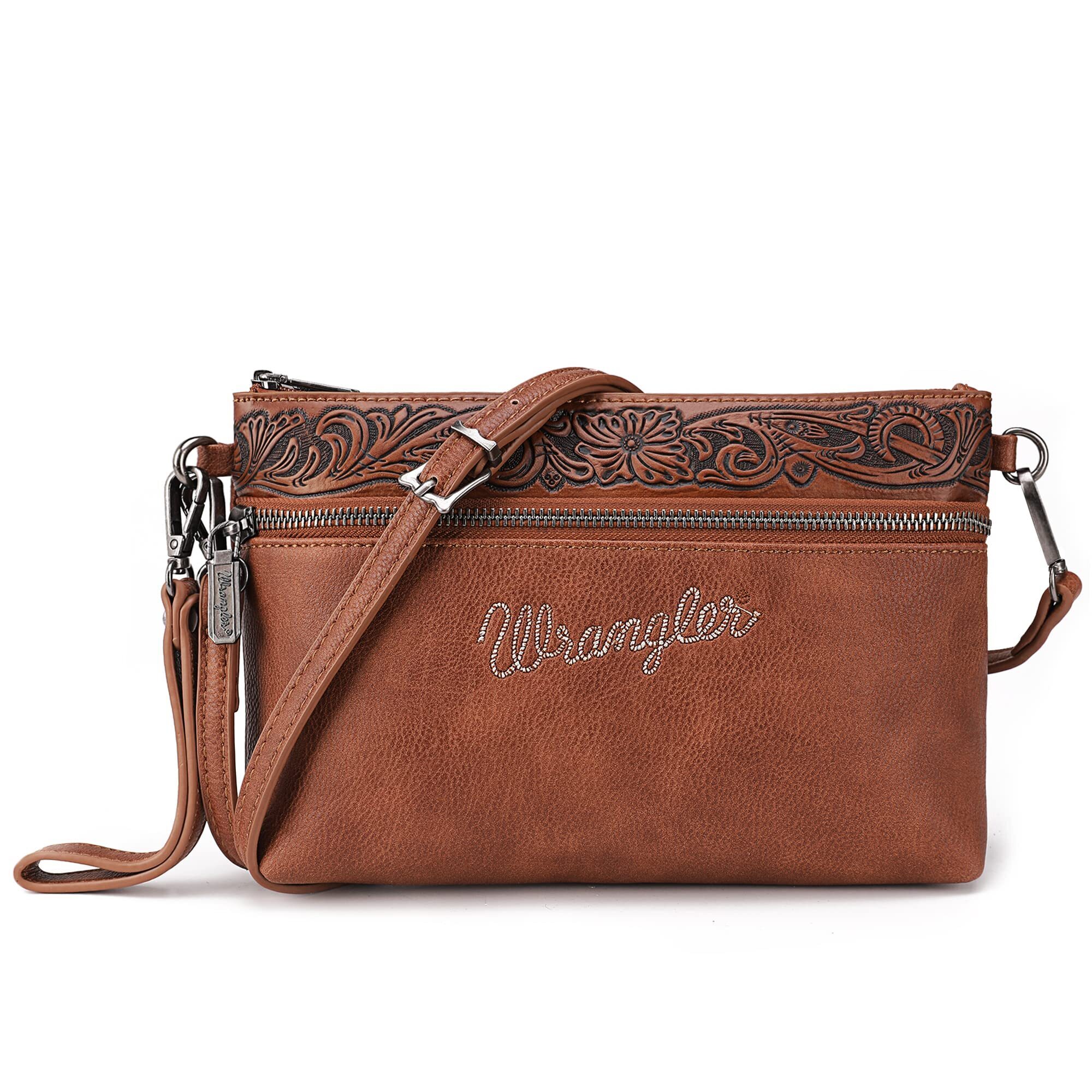 1682 Wrangler Clutch Wristlet Purse Western Crossbody Bags Tooling Pattern